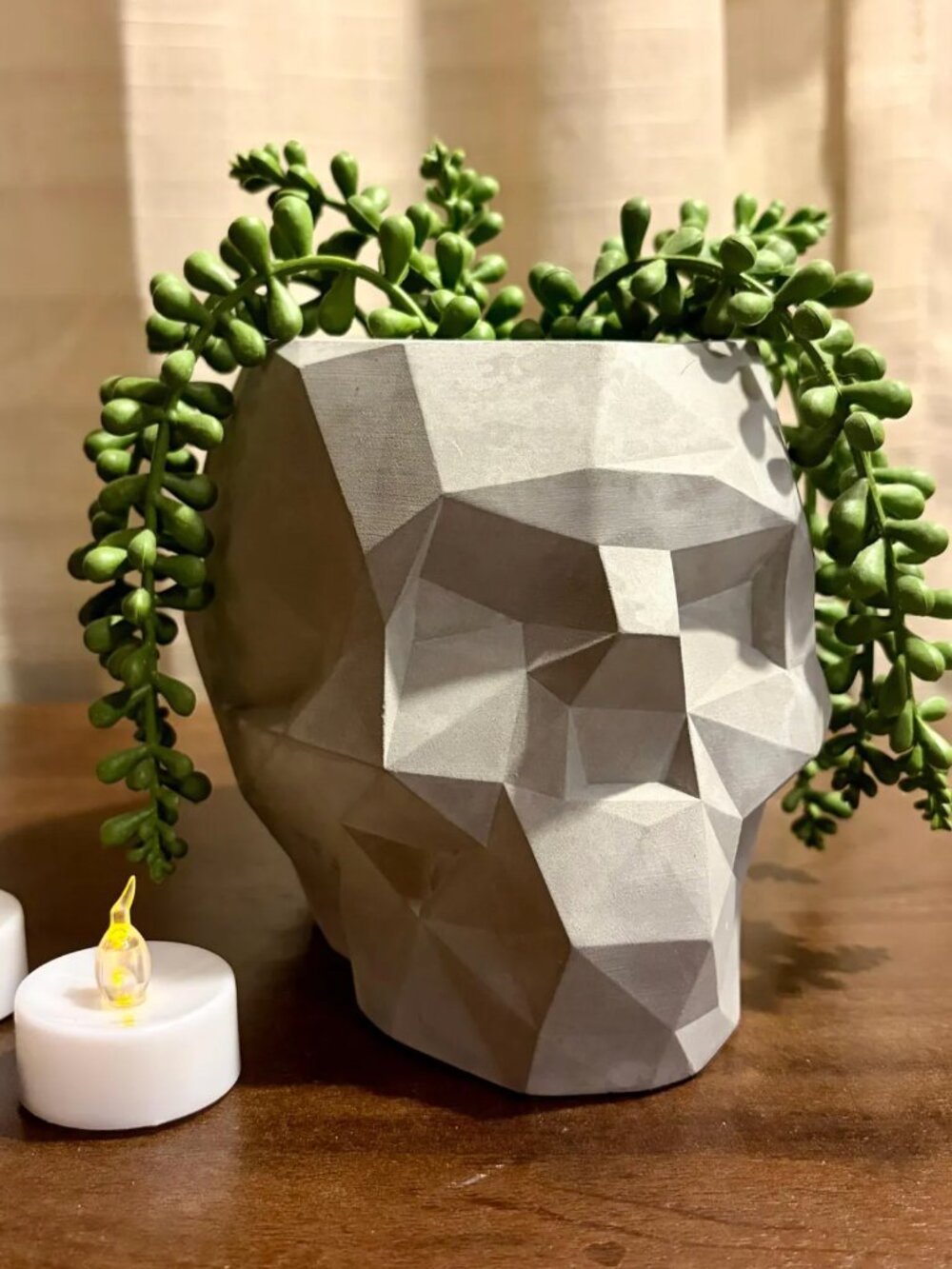 Ceramic Geometric Skull Planter